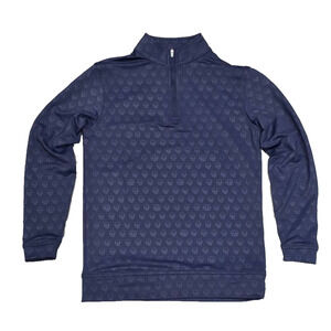 Peter Millar Perth Seeing Double Performance Quarter Zip Shirt Navy M A004661